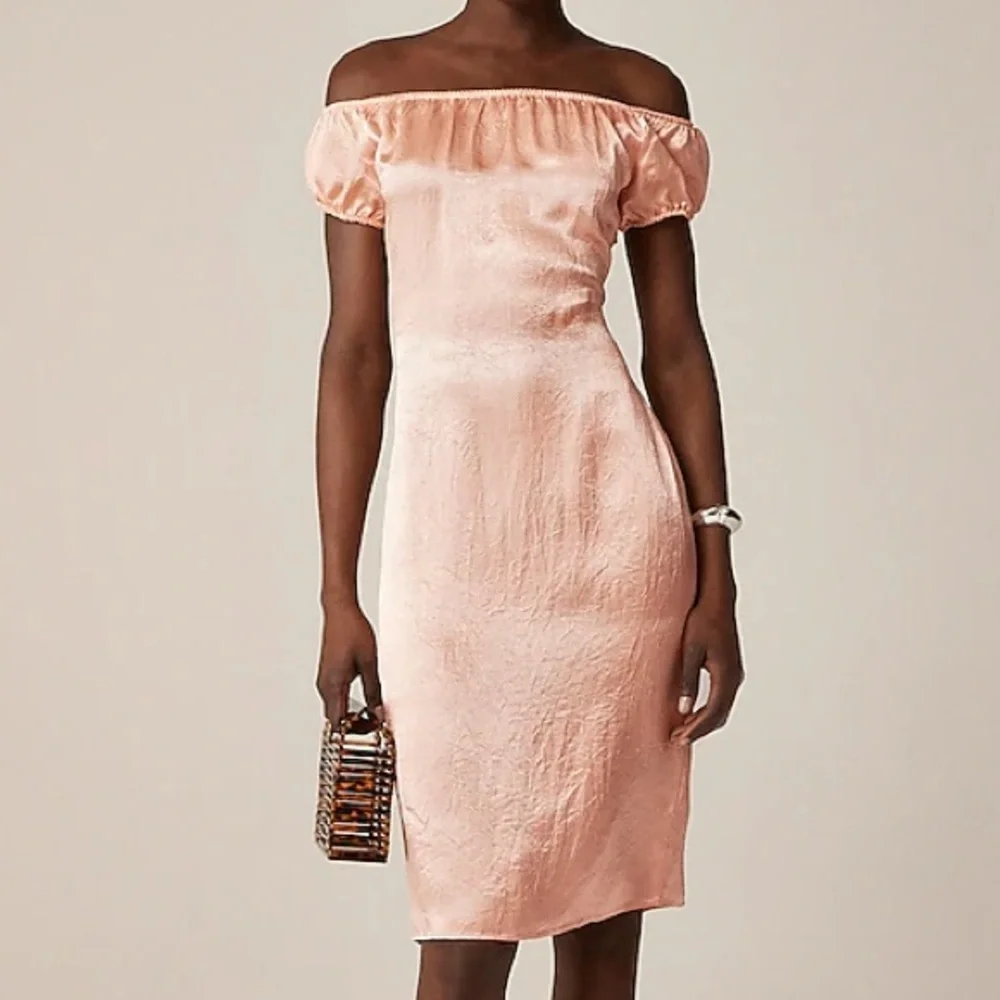 NWT $178 J. CREW slip dress off shoulder peachy 4